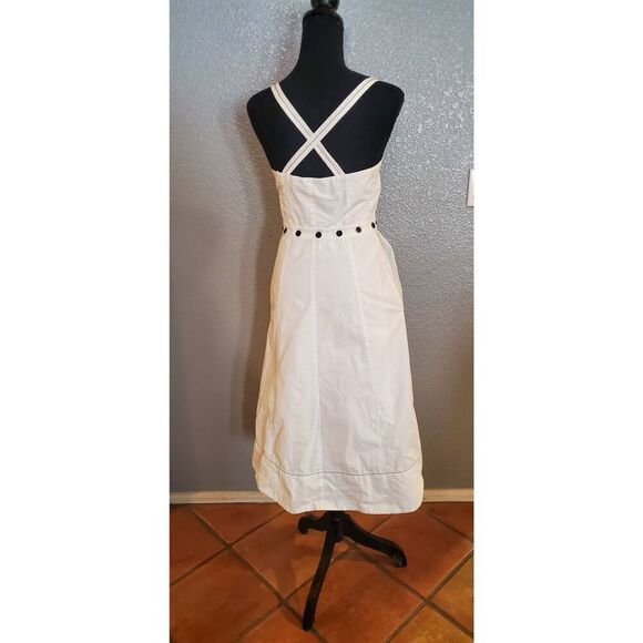 Proenza Schouler White Label Linen Front Zip Button Midi Dress Women’s Size 2 - Picture 9 of 15